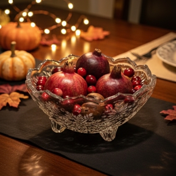 Mikasa Other - Vintage Mikasa 6" Footed Crystal Snowflake Bowl